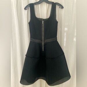 Maje Black Textured Backless Dress